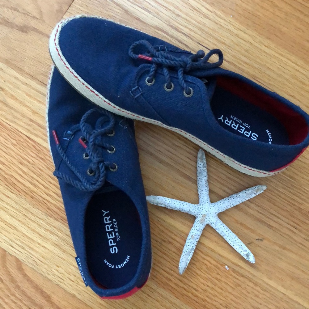 Sperry Top Siders / memory foam sneakers / Navy/ Womans 8.5